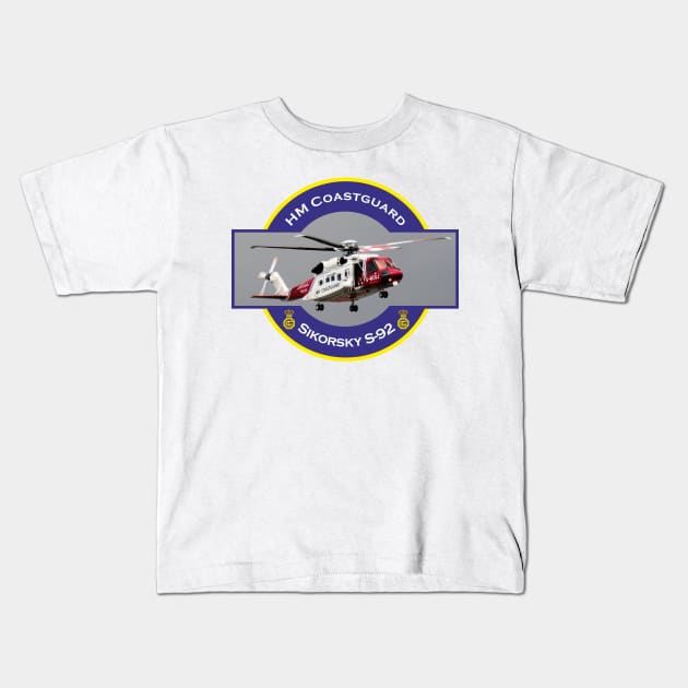 HM Coastguard search and rescue Helicopter, Kids T-Shirt by AJ techDesigns